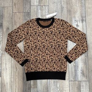Tahari Leopard Print Sweater - Tan and Black
